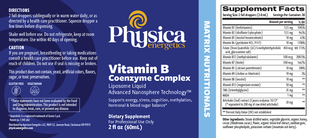 Physica Energetics Vitamin B Coenzyme Complex Liposome - Image 2
