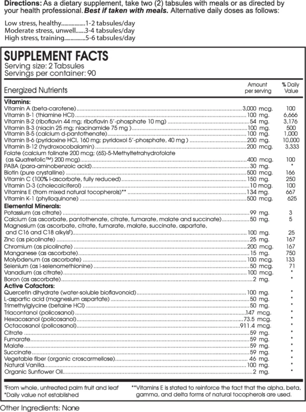 Abundant Vitality Multi-Vitamin 180 Tabsules - Image 2